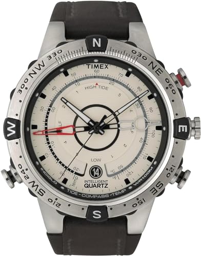 Timex Intelligent Quartz Herren-Armbanduhr Tide-Temp-Compass 45 mm Lederarmband T2N721 von Timex