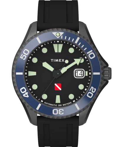 Timex Automatisch Herren Analog Armbanuhr mit Kautschukband Tiburón von Timex