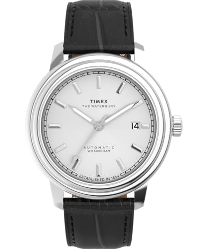 Timex Herren Analog Automatisch Armbanduhr mit einem Lederband Waterbury Metropolitan von Timex