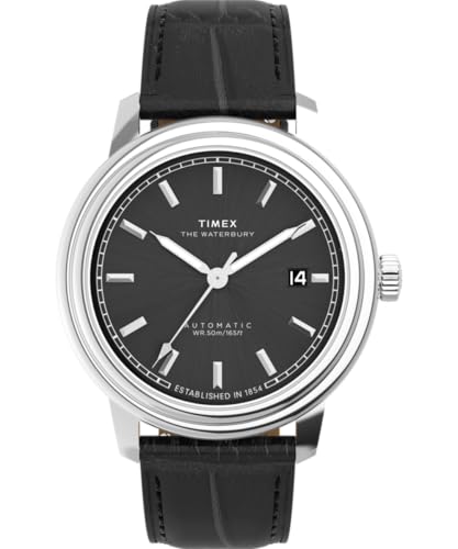 Timex Herren Analog Automatisch Armbanduhr mit einem Lederband Waterbury Metropolitan von Timex