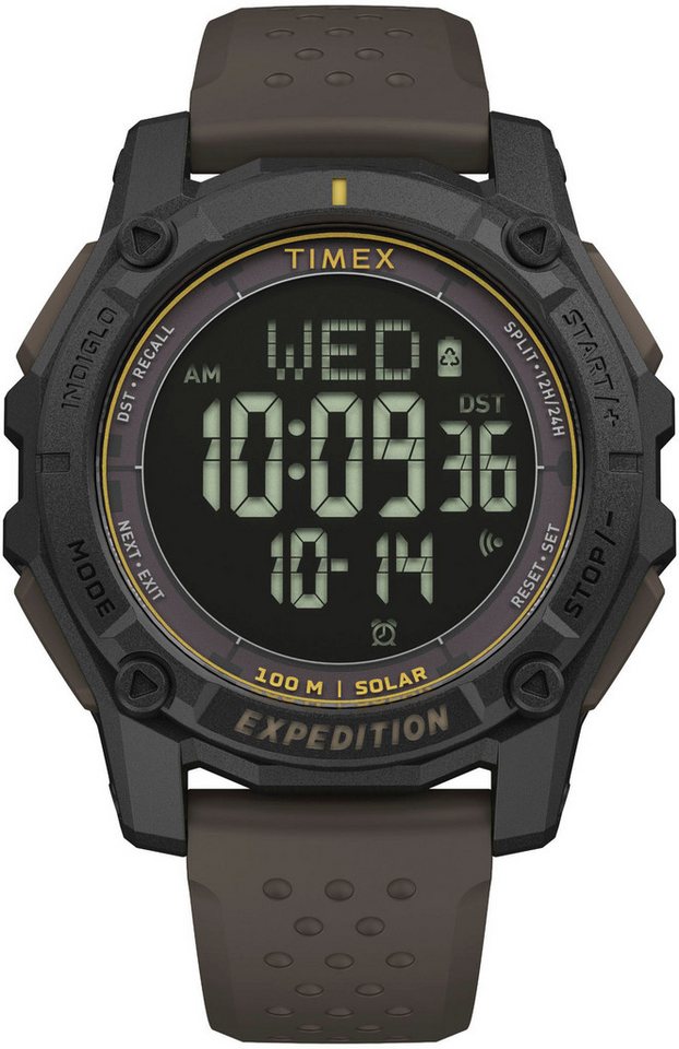 Timex Chronograph RIDGE SOLAR TW4B33800AJ, Solar Armbanduhr,Herrenuhr,digital,Silikonarmband,Stoppfunktion,Datum von Timex