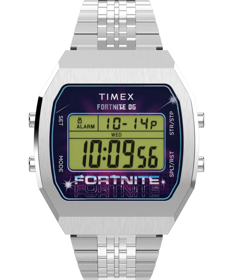 Timex Chronograph TIMEX x FORTNITE TIMEX T80 TW2Y46100YH, Quarzuhr, Armbanduhr,Herrenuhr,Edelstahlarmband, Stoppfunktion,digital von Timex