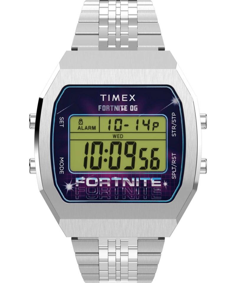 Timex Chronograph TIMEX x FORTNITE TIMEX T80 TW2Y46100YH, Quarzuhr, Armbanduhr,Herrenuhr,Edelstahlarmband, Stoppfunktion,digital von Timex