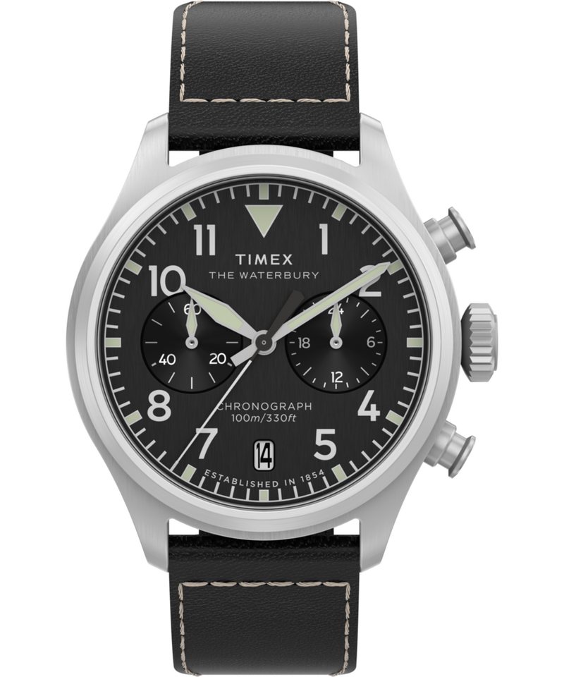 Timex Chronograph WATERBURY ACE TW2Y19000AJ, Quarzuhr, Armbanduhr, Herrenuhr, Lederarmband, Stoppfunktion, Datum von Timex