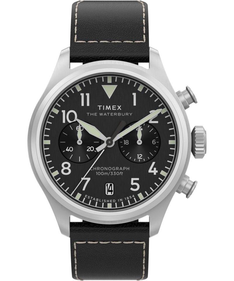 Timex Chronograph WATERBURY ACE TW2Y19000AJ, Quarzuhr, Armbanduhr, Herrenuhr, Lederarmband, Stoppfunktion, Datum von Timex