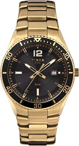 Timex Classic 43mm Armbanduhr für Herren, goldfarbenes Armband, blaues Zifferblatt, TW2V53900 von Timex