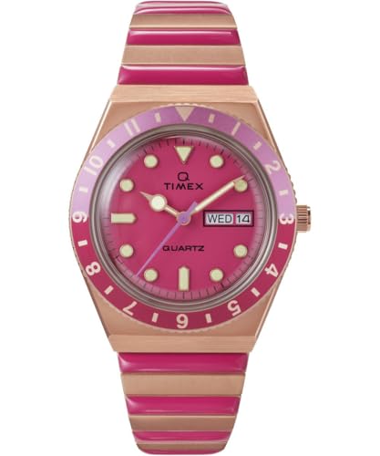 Timex Damen Analog Quarz Armbanduhr mit einem Edelstahlarmband Q Reissue von Timex