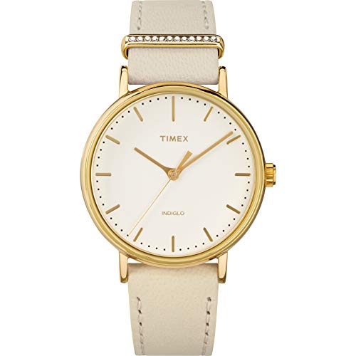 Timex Damen Analog Quarz Uhr mit Leder Armband TW2R70500VQ von Timex