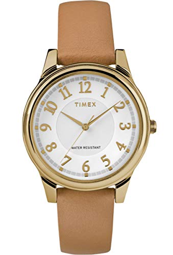 Timex Damen Analog Quarz Uhr mit Leder Armband TW2R87000 von Timex