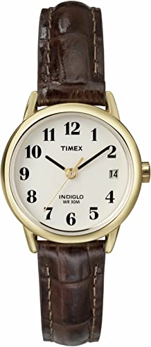 Timex Easy Reader Damen-Armbanduhr, 25 mm, Brown/Goldtone, T20071 von Timex