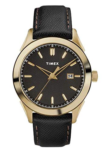 Timex Herren Analog Quarz Uhr mit Leder Armband TW2R90400 von Timex