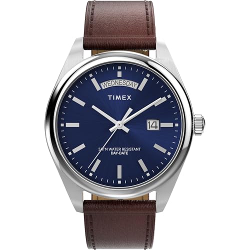 Timex Herren Analog Quarz Uhr mit Leder Armband TW2W57200VQ von Timex