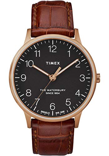 Timex Herren Analoger Quarz Uhr mit Echtes Leder Armband TW2R71400 von Timex