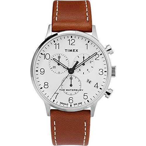 Timex Herren Analoger Quarz Uhr mit Echtes Leder Armband TW2T28000 von Timex