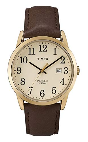 Timex Easy Reader TW2P75800 Herren-Armbanduhr, Lederarmband, 38 mm, Braun von Timex