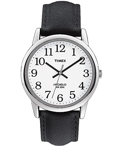 Timex Easy Reader Herren-Armbanduhr, Leder, 35 mm, Schwarz T20501 von Timex