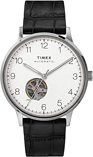 Timex Herren Automatik Analog Uhr Waterbury mit Leder Armband von Timex