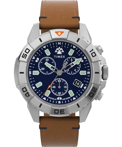 Timex Herren Chronograph Quarz Armbanduhr mit einem Lederband Ridge Chrono von Timex