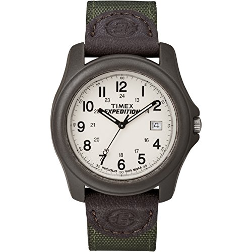 Timex Herren Expedition Camper Grüne Nylon/Lederband Uhr T49101 von Timex