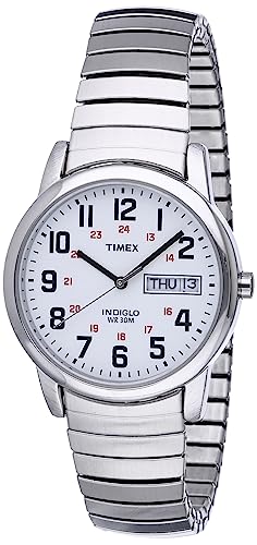 Timex Easy Reader 35mm Quarzuhr für Herren, Dehnband, Tag, Datum, 24 Stunden, Quarzuhr, T20461 von Timex