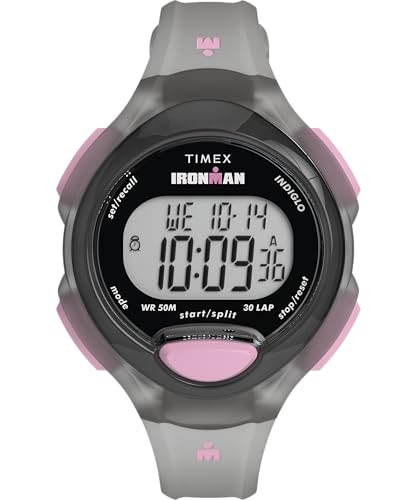Timex Ironman Damen-Armbanduhr, 34 mm, schwarzes Polyurethan-Armband, digitales Ziffernblatt, schwarzes Gehäuse TW5M65700 von Timex
