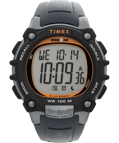 Timex Ironman Essential Herren-Armbanduhr, 44 mm, graues Polyurethan-Armband, digitales Ziffernblatt, graues Gehäuse TW5M64500 von Timex