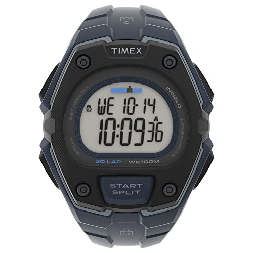 Timex Ironman TW5M48400 Herren-Armbanduhr Classic 45mm Digital Blue Resin Armband TW5M48400 von Timex