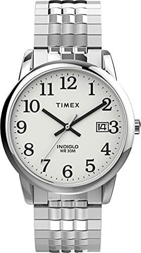 Timex Easy Reader 35mm Erweiterungsband-Armbanduhr für Herren mit perfekter Passform TW2V05400, Silber von Timex