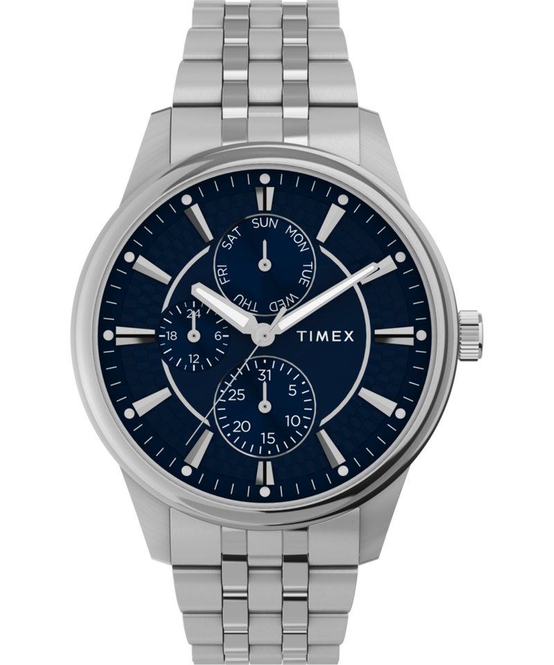 Timex Multifunktionsuhr CHICAGO TW2Y21500AJ, Quarzuhr, Armbanduhr, Herrenuhr, Edelstahlarmband, Datum, Leuchtzeiger von Timex