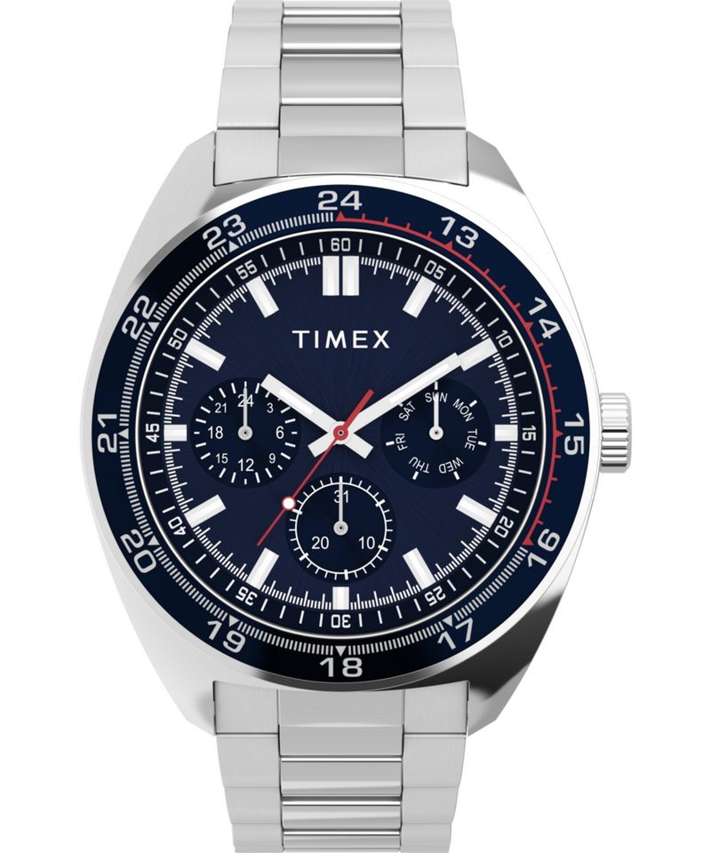 Timex Multifunktionsuhr WESTON TW2Y227006I, Quarzuhr, Armbanduhr, Herrenuhr, Edelstahlarmband, 12/24-Std.-Anzeige von Timex