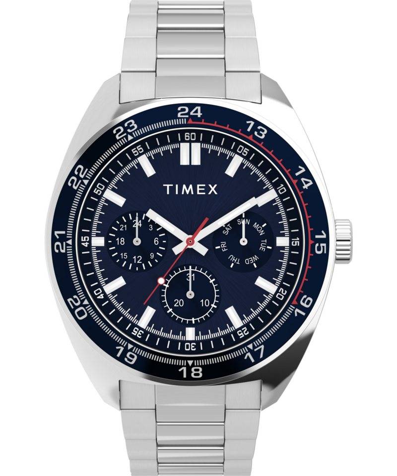 Timex Multifunktionsuhr WESTON TW2Y227006I, Quarzuhr, Armbanduhr, Herrenuhr, Edelstahlarmband, 12/24-Std.-Anzeige von Timex