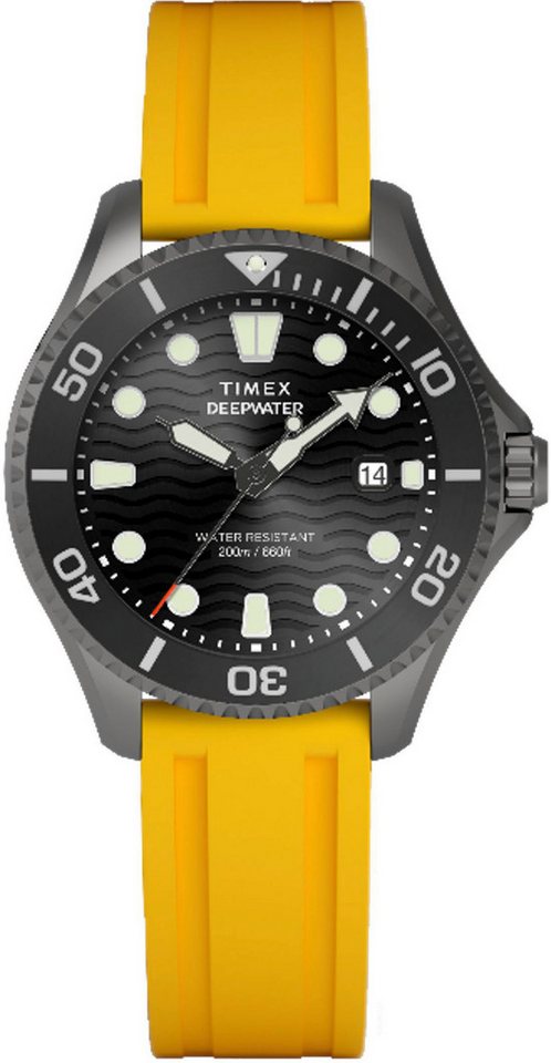 Timex Quarzuhr DEEP WATER MERIDIAN TW2W81700AJ, Armbanduhr, Herrenuhr,Kautschukarmband,Datum,bis 20 bar wasserdicht von Timex