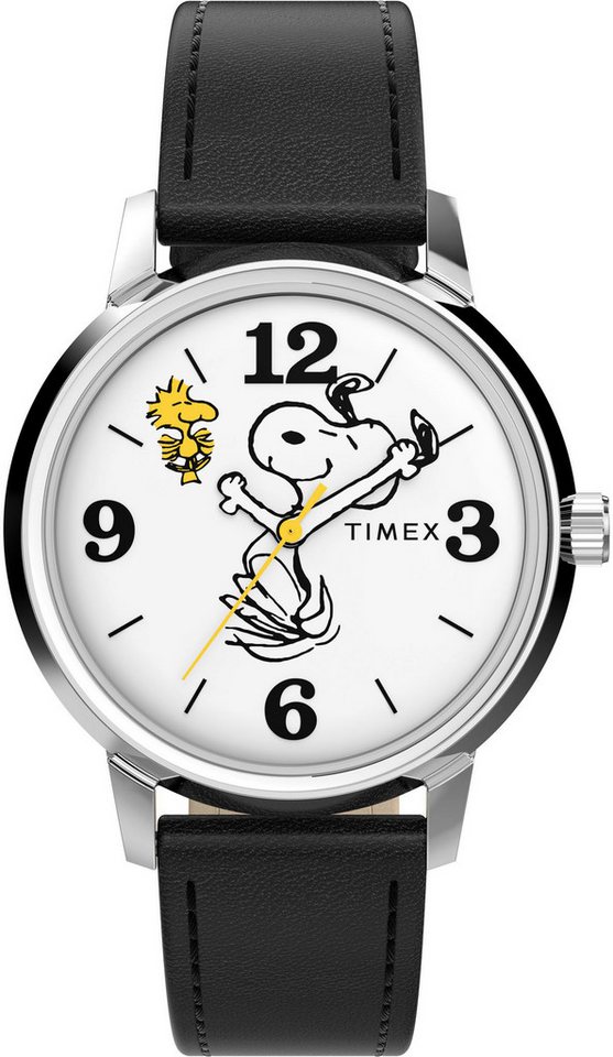 Timex Quarzuhr PEANUTS MARLIN TW2Y19900OX, Armbanduhr, Herrenuhr, Damenuhr,Lederarmband von Timex