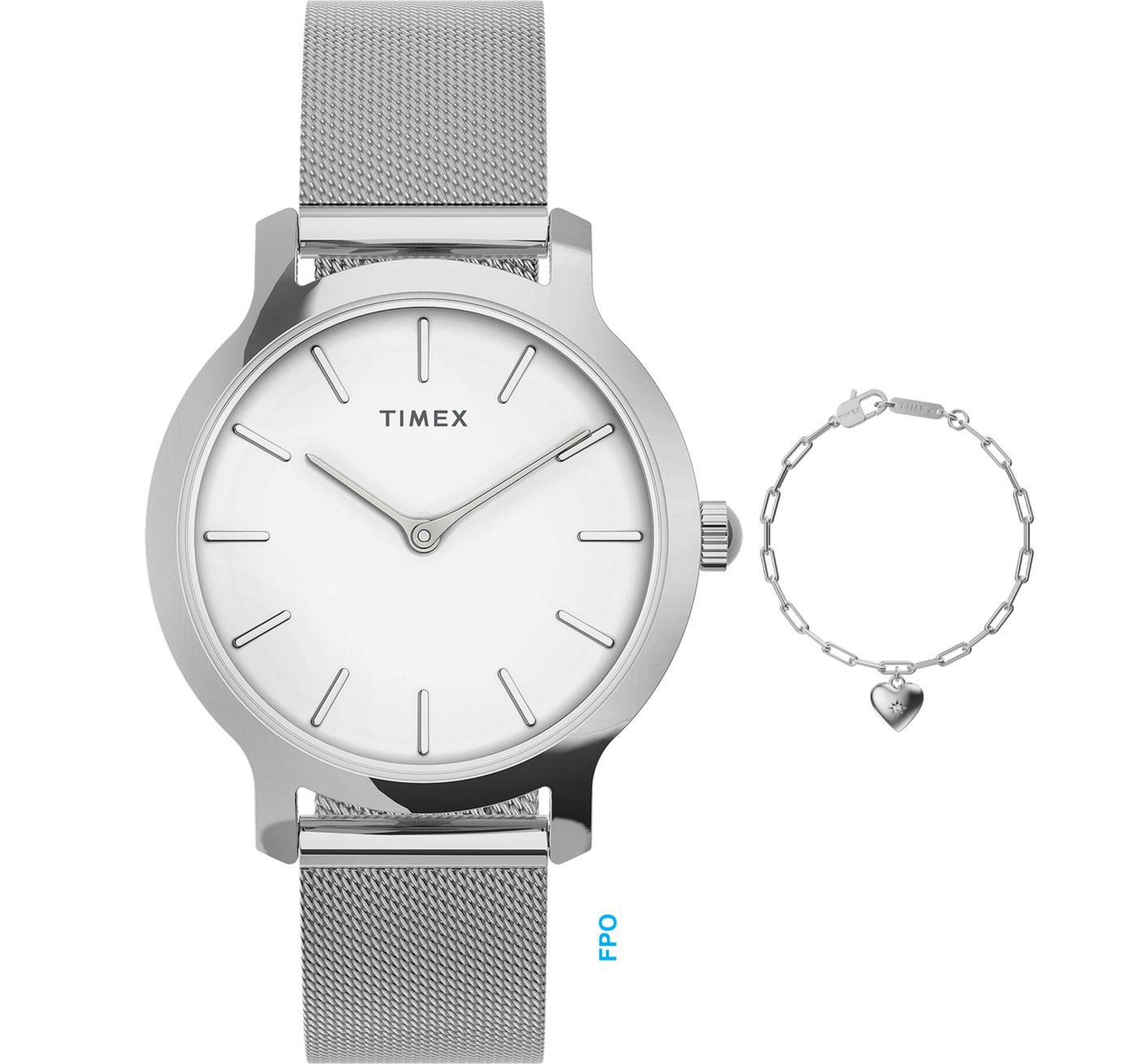 Timex Quarzuhr TRANSCEND TWG067100AJ, (Set, mit Schmuckarmband), Armbanduhr, Damenuhr, Edelstahlarmband, Geschenkidee, analog von Timex