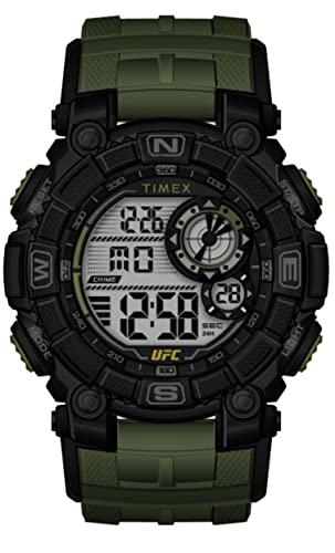 Timex UFC Herren-Chronographen-Armbanduhr 50mm, grünes Kunstharzband, TW5M53900 Timex UFC Herren-Chronographen-Armbanduhr 50mm, grünes Kunstharzband, TW5M53900 von Timex