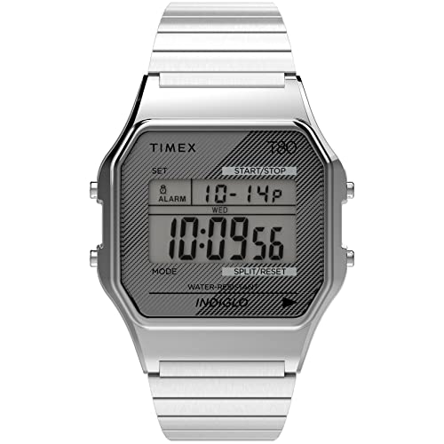 Timex T8 34 mm Armbanduhr. 34 mm T8 One Size Silber-Erweiterung von Timex