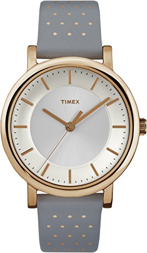 Timex TW2R27400 Women's Classic Originals Gold Tone Grey Leather Band Analog Watch von Timex