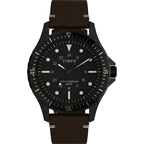 Timex Herren Analog Uhr mit Lederband Navi XL von Timex