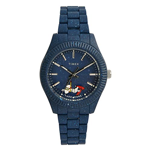 Timex Peanuts Herren-Armbanduhr, 41 mm, blaues Armband, blaues Zifferblatt, blaues Gehäuse TW2V53300 von Timex