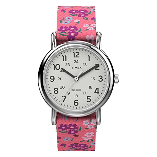 Timex Damen Armbanduhr TW2V61400 - Rosa, Dress, Kristallglas, Blumig, 26 mm, 115 g, 3 atm, Schnalle, Analog, Saphirglas oder Mineral Glas, Glänzend von Timex