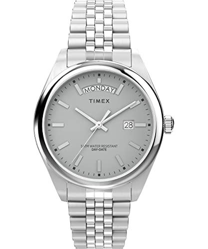 Timex Trend Herren-Armbanduhr, 41 mm, Edelstahlarmband, graues Zifferblatt, Edelstahlgehäuse TW2V67900 von Timex