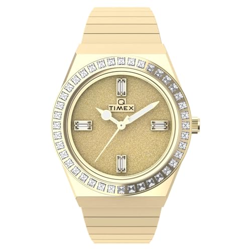 Timex Damen Analog Quarz Uhr mit Edelstahl Armband Q Reissue von Timex