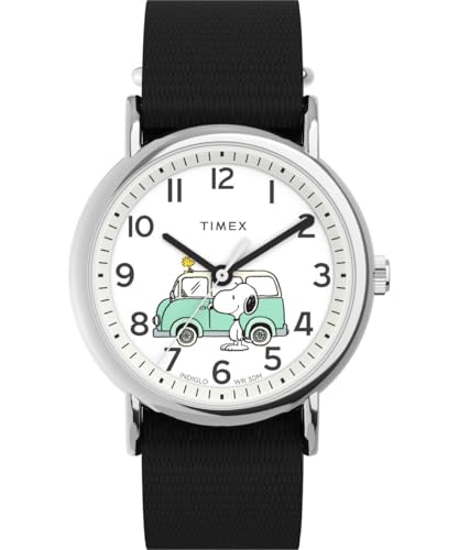 Timex Unisex Analog Quarz Armbanduhr mit einem Stoffband Peanuts Weekender von Timex