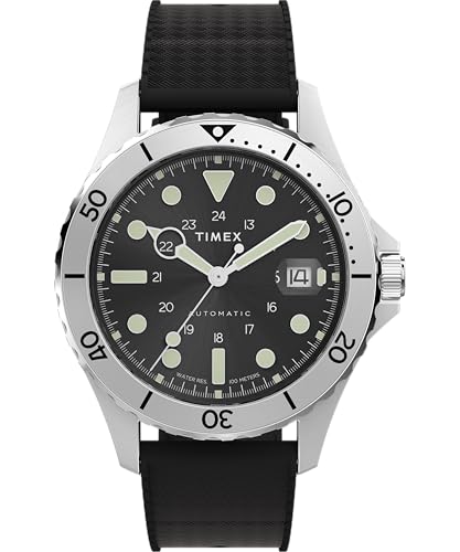 Timex TW2Y15100 Trend Herren-Armbanduhr, 41 mm, schwarzes, zweiteiliges, Synthetisches Armband mit schwarzem Zifferblatt und Edelstahlgehäuse von Timex