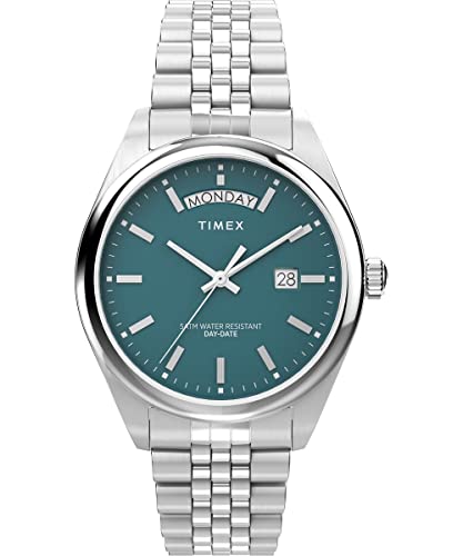 Timex Trend Herren-Armbanduhr, 41 mm, Edelstahlarmband, grünes Zifferblatt, Edelstahlgehäuse TW2V68000 Timex Trend Herren-Armbanduhr, 41 mm, Edelstahlarmband, grünes Zifferblatt, Edelstahlgehäuse TW2V68000 von Timex