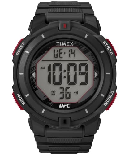 Timex UFC Rumble Herren-Armbanduhr, 50 mm, schwarzes Armband, digitales Zifferblatt, schwarzes Gehäuse TW5M59600 von Timex