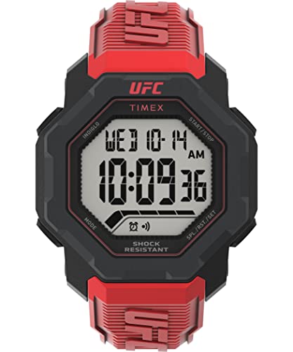 Timex UFC Strength Knockout Herrenuhr 48mm mit rotem Harzband TW2V88200 von Timex