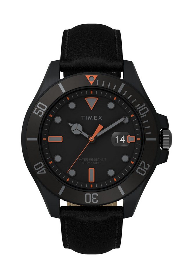 Timex Uhrenarmband HARBORSIDE COAST, GehÃ¤use : 100% Messing, Armband: 100% Leder von Timex