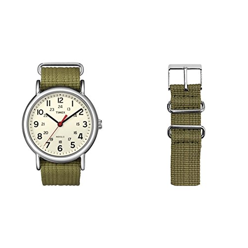 Timex Unisex-Armbanduhr Analog Quarz mit Armband (grün) von Timex