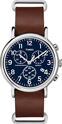 Timex Unisex Erwachsene Analog Quarz Uhr mit Leder Armband TW2R63200 von Timex